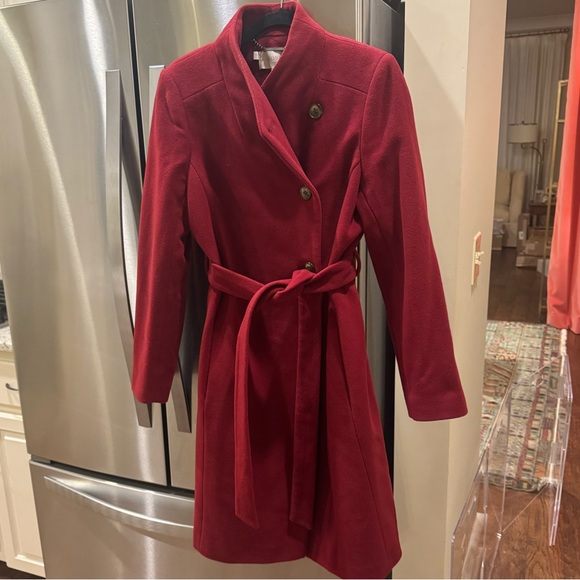 Hobbs London Asher Coat Vermillion Red Size 8 - Picture 7 of 7